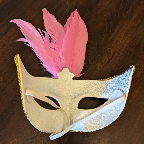 Pink and Gold Glitter Mask (new) - Picture 2 of 5